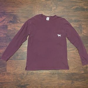 PINK Maroon Long Sleeved Shirt
